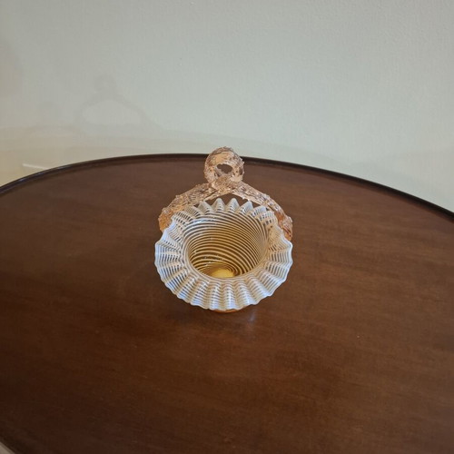 Vintage Opalescent Art Glass Basket like new, Victorian style