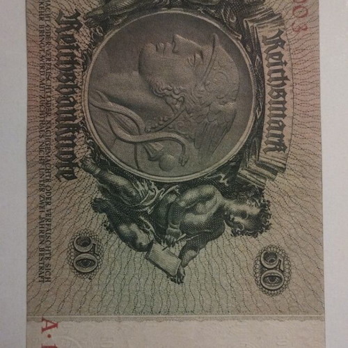 German 50 Mark banknote used, pre-war 1933