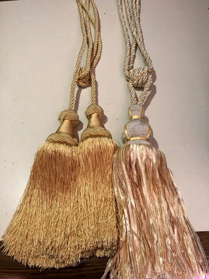 Curtain tiebacks new, set of 2, with tassels and knots