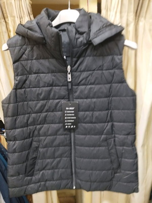 Sleeveless women's black vest 6023 new with detachable hood waterproof