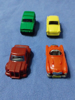 Kinder toy cars, pack of 4