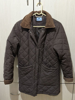Quilted brown jacket size M, like new, with corduroy details