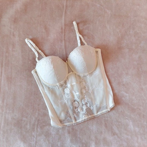 Vintage bridal bustier Luna 80C like new, romantic lace