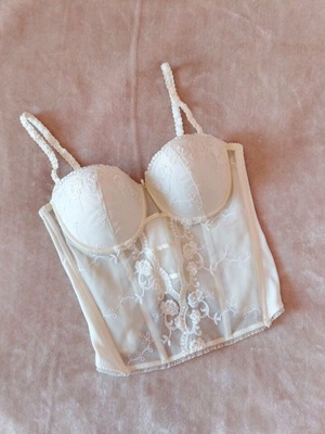 Vintage bridal bustier Luna 80C like new, romantic lace