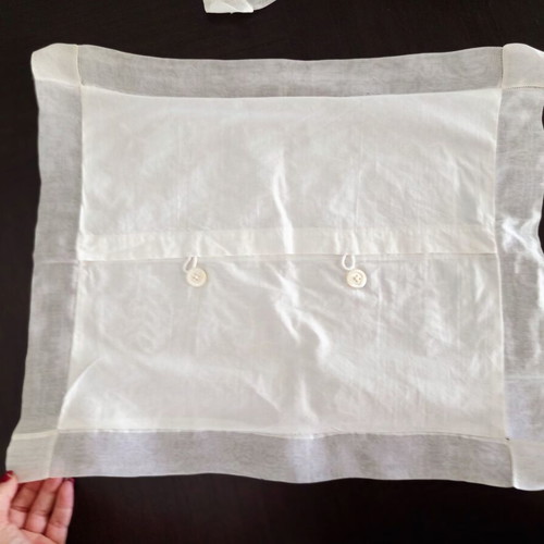Vintage decorative pillowcases set of 2 ecru with embroidery and cutwork