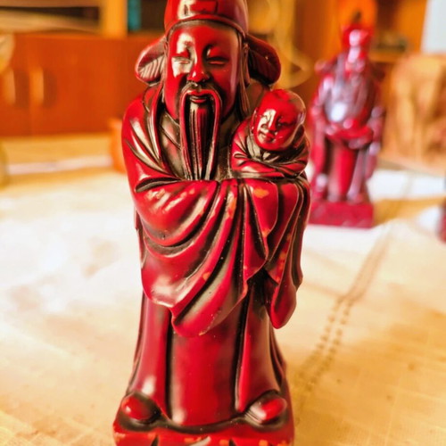 Vintage Alabaster Figurines Made in Taiwan, 13 cm Each