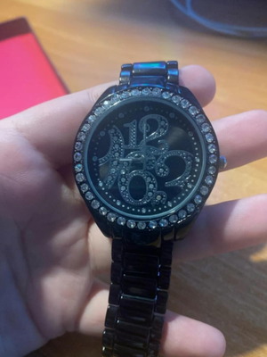Watch black with rhinestones in excellent condition