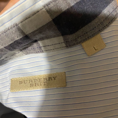 Αντρικό πουκάμισο Burberry ριγέ μεταχειρισμένο, μέγεθος L, άσπρο