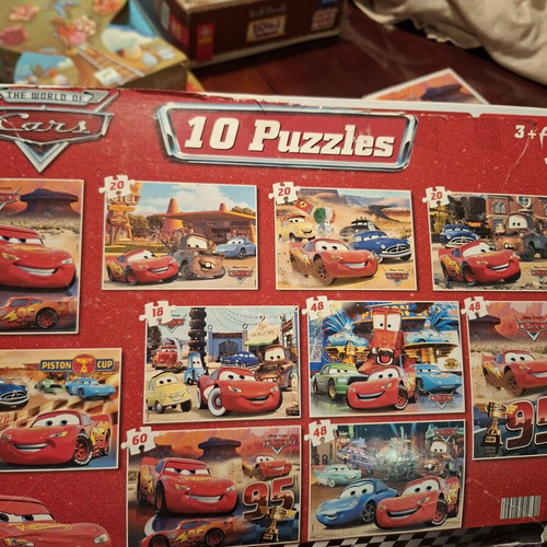 Disney Cars puzzle 10 in 1 used, 303 pieces