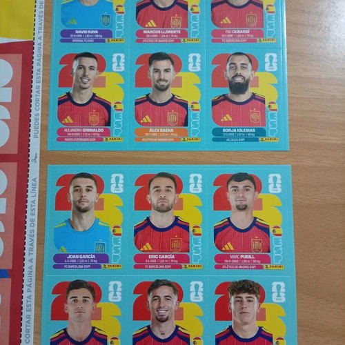 Panini World Cup 2026 Spain 12 update stickers with placement sheet