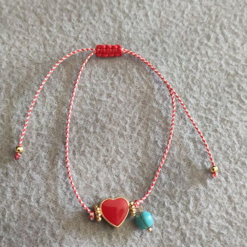Martaki with metal red heart motif new
