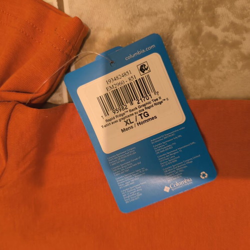 Columbia T-shirt XL new, orange