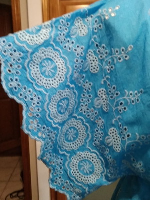 Lace tunic turquoise like new