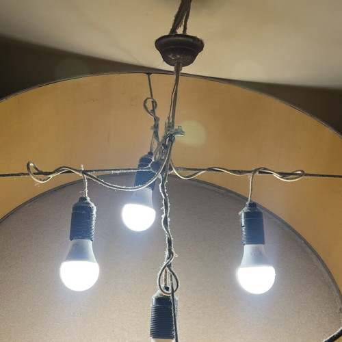 Large round ceiling light with four bulbs, set of two