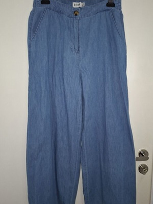 ICHI Wide Pants with Denim Effect, Like New, Size M 38