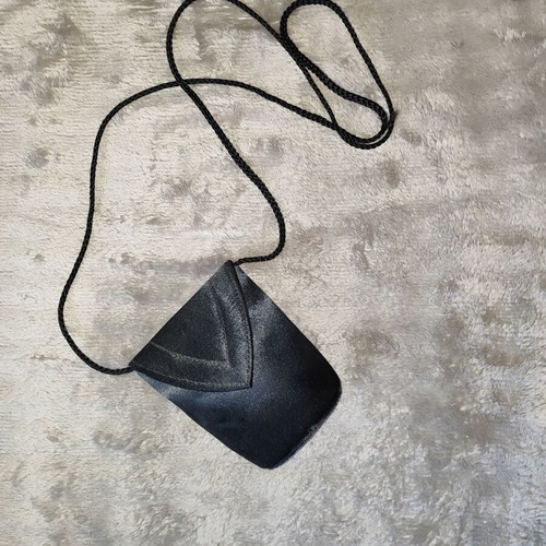 Vintage Black Satin Shoulder Bag like new