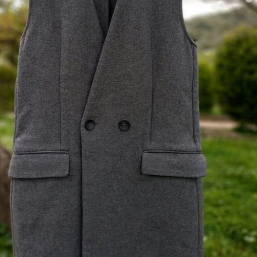 Sleeveless wool coat Zara used, gray, size M
