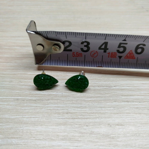 Green teardrop earrings like new stainless steel
