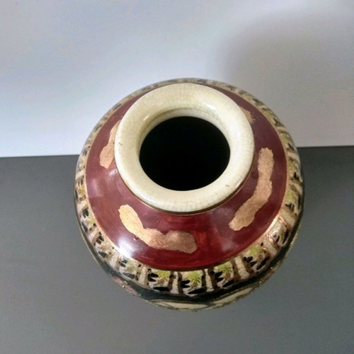 Satsuma vase set used, height 32 cm and 26 cm