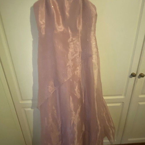 Evening dress pink with rhinestones used, size M
