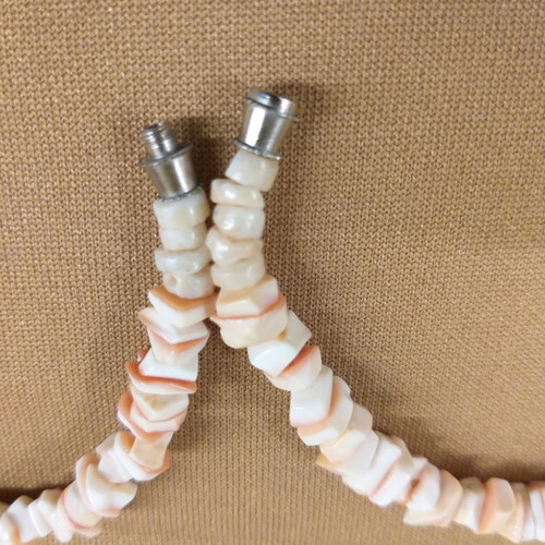 Necklace with broken square-shaped shells from the 1970s