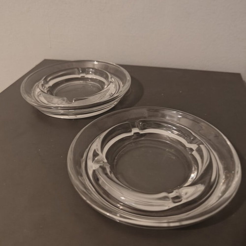 Glass ashtrays set of 2 unused