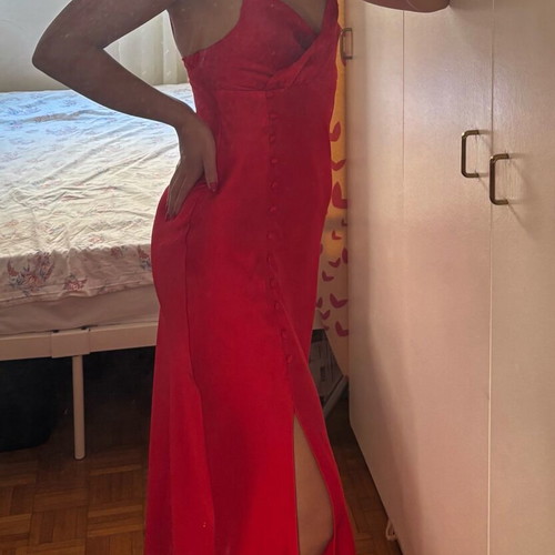 Zara dress red like new, satin texture size S