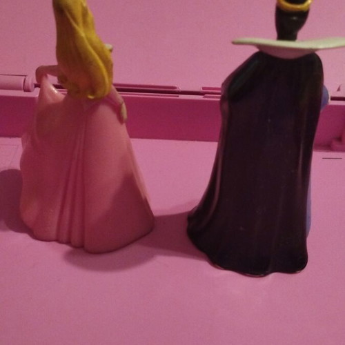 Disney Princess Sleeping Beauty and Evil Queen figures used, set of 2