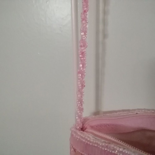 Girls' bag like new, pink with sequins and fringes