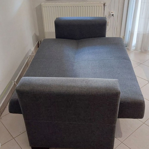 Two-seater sofa bed with storage and easy clean fabric like new