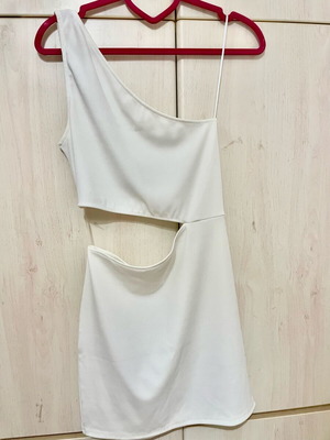 Mini dress white new, size L, Pull & Bear