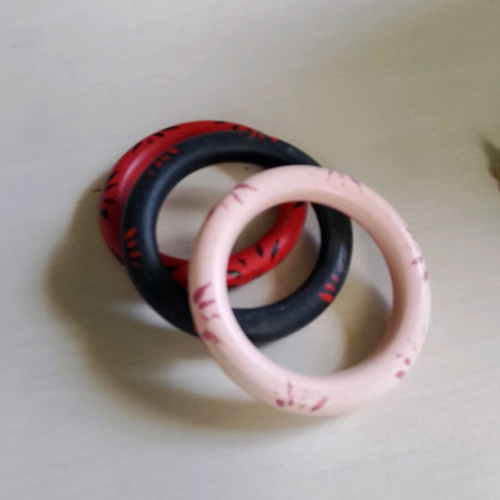 Toi&Moi wooden bracelets used, pack of 7, vintage