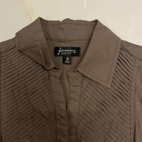 Stradivarius women's bodysuit shirt small khaki like new