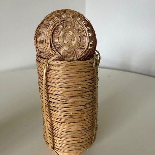 Set of 100 round wicker baskets, 12 cm