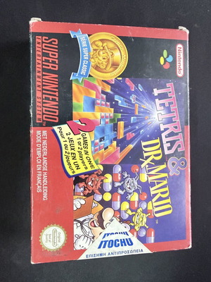 Tetris & Dr. Mario Super Nintendo SNES used, classic puzzle games