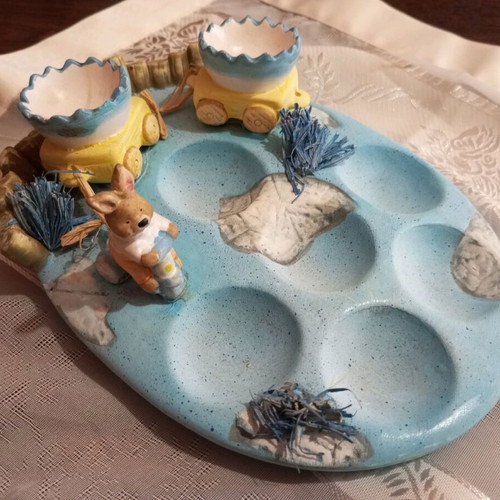 Easter ceramic egg platter 23cm new