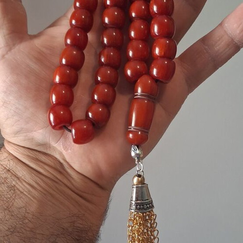Bakelite masticha worry beads with grain pattern