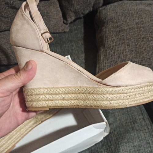 Women's shoes wedge sandals size 41 beige new