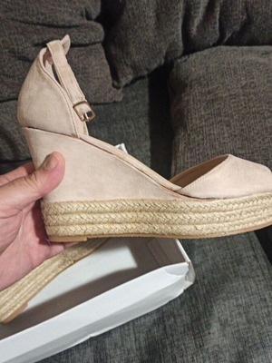 Women's shoes wedge sandals size 41 beige new