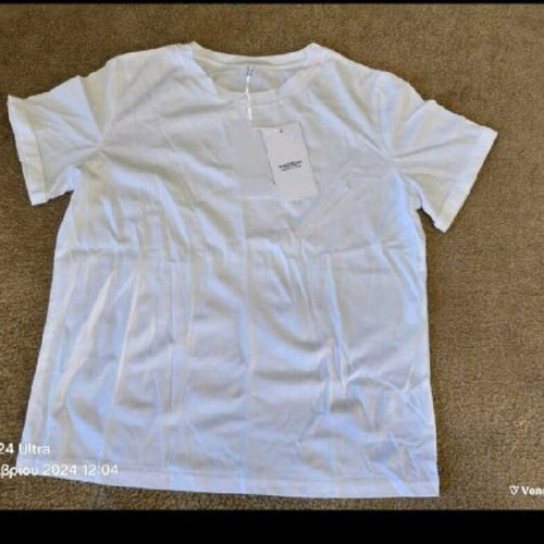 Women's summer blouse size Medium, 82% cotton, new, white