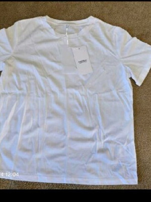 Women's summer blouse size Medium, 82% cotton, new, white