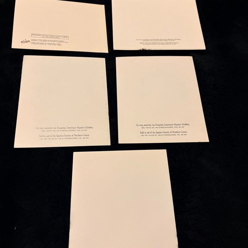 Set of 5 vintage Christmas collectible cards Northern Greece Spastic Society like new