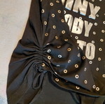 Shiny top black with gold details, like new, size S