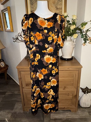 Dress, black and orange, size L / 40 / 12