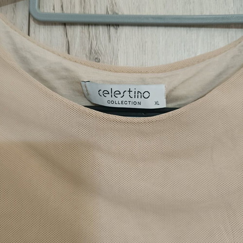 Celestino blouse with transparent sleeves new, beige, size XL