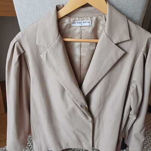 Mind Matter beige faux leather jacket like new, size S