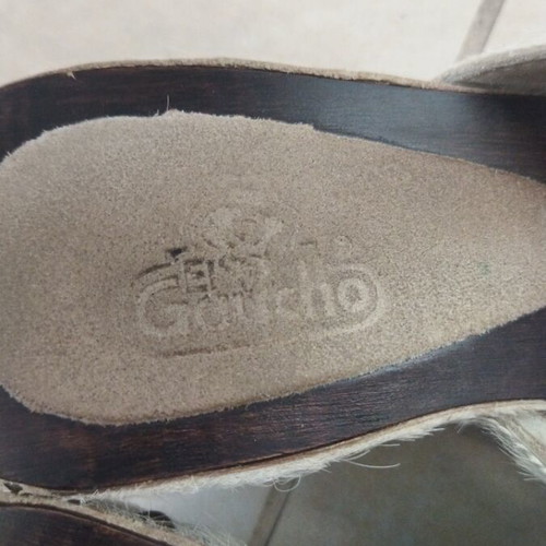 El Gaucho by Giuliano Cutrina women's vintage clogs with pony skin straps, size 37