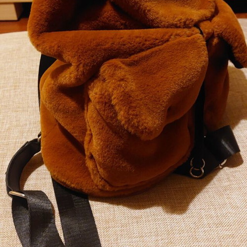 Backpack fluffy from Marks & Spencer like new, black and brown