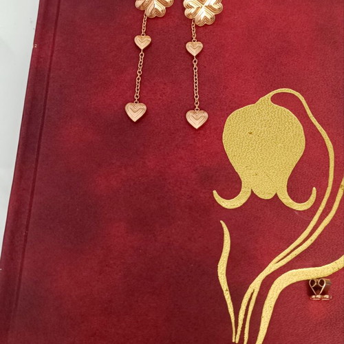 Folli Follie earrings like new, pink gold plated silver, clover and hearts design