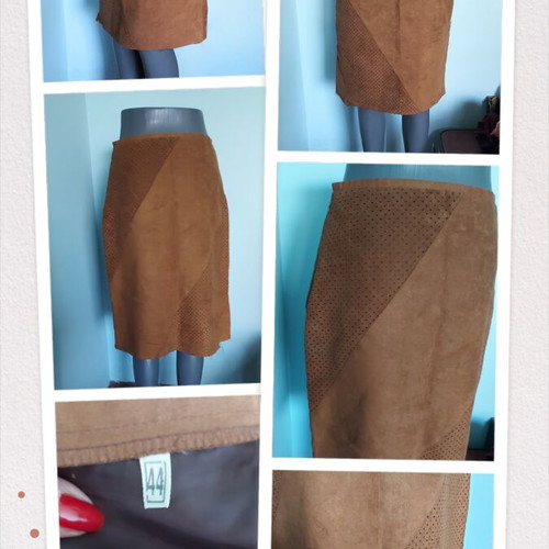 Vintage asymmetrical suede skirt like new, Italy, lined